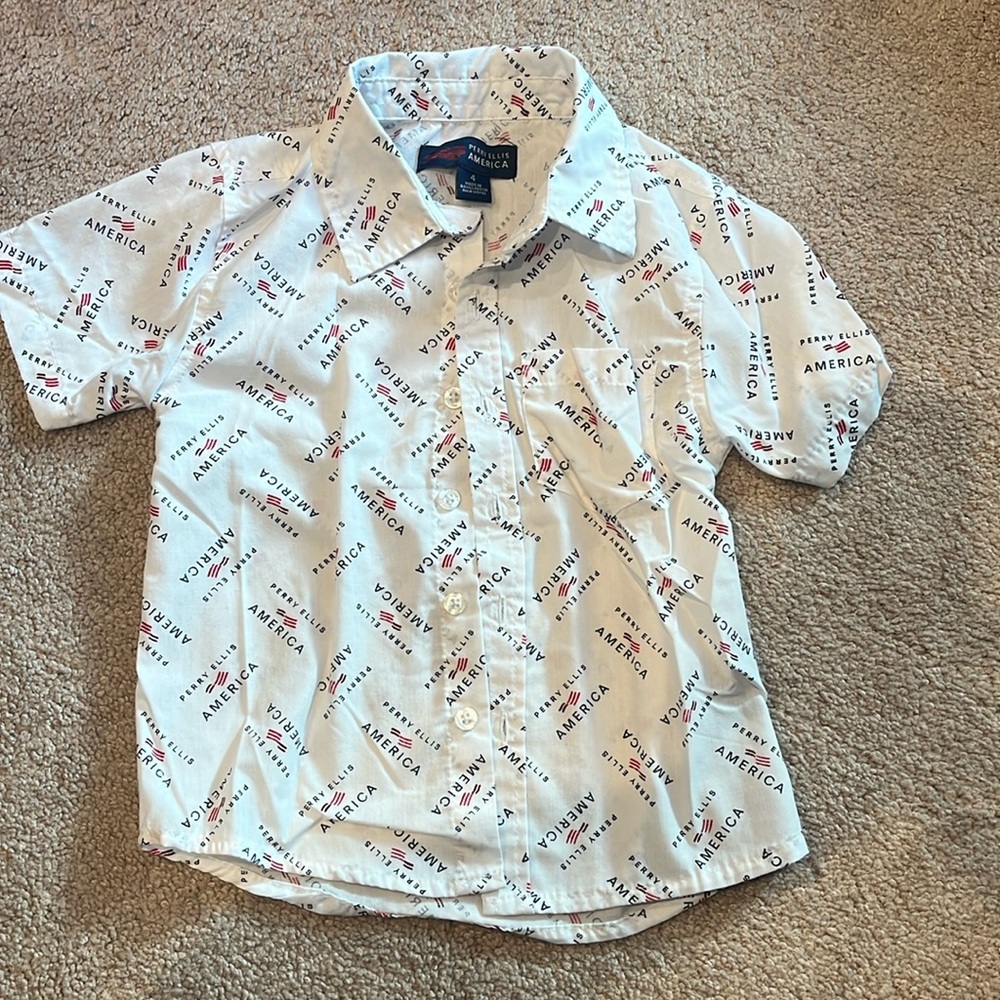 Boys Perry Ellis America Button Down Size 4